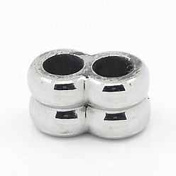 Нержавеющая Сталь Цвет Не тускнеет 304 многожильные звенья из нержавеющей стали, для изготовления кожаных браслетов, цвет нержавеющей стали, 6x11x7 мм, отверстие : 3 мм