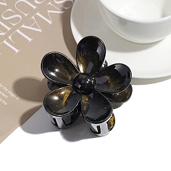 Черный Заколки для волос с когтями из смолы, аксессуары для волос для женщин и девочек, цветок, чёрные, 70x73 мм