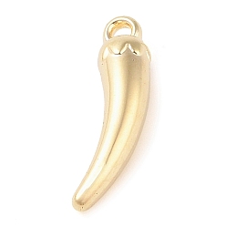 Golden CCB Plastic Pendants, Eggplant, Golden, 26x7x6.5mm, Hole: 2mm
