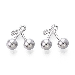 Нержавеющая Сталь Цвет 304 прелести нержавеющей стали, вишня, анти-тускнение, цвет нержавеющей стали, 11x11x4.5 мм, отверстие : 1 мм