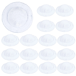 Белый 40шт. тканевая кукольная шляпа, плоско-круглые, белые, 35x8 мм, внутренний диаметр: 19 мм