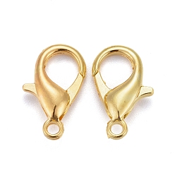 Golden Zinc Alloy Lobster Claw Clasps, Parrot Trigger Clasps, Cadmium Free & Nickel Free & Lead Free, Golden, 16x8mm, Hole: 2mm