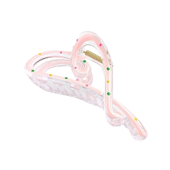 Розовый Заколки для волос с когтями из смолы, аксессуары для волос для женщин и девочек, сердце, туманная роза, 120x57x50 мм