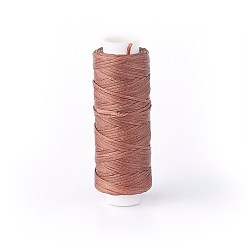 Сиена Вощеный шнур полиэстера, микро шнур макраме, для кожаного проекта, изготовление браслетов, ремонт обуви, переплетное дело, плоский, цвет охры, 0.8 мм, около 32.8 ярдов (30 м) / рулон