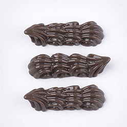 Кокосово-Коричневый Смола декодирует кабошоны, имитация еды, шоколадный крем, кокосового коричневый, 43~44x13x9~10 мм