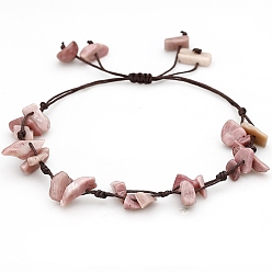 Родонит Браслеты из натурального родонита, чип, 6-1/4~10-1/4 дюйм (16~26 см)