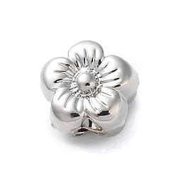 Платина Наберешь металлизации шарики сплава, цветок, платина, 6x6.5x5 мм, отверстие : 1.2 мм