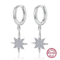 Серебро S925 серебряные серьги-звезды с цирконием, простой и элегантный дизайн
