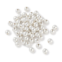 Серебро Пластиковые круглые бусины ccb, серебряные, 5.5x5 мм, отверстие : 1.2 мм