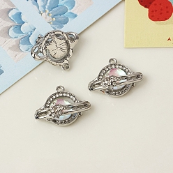 Planet Подвески из платинового сплава с микропаве из кубических цирконий, аксессуары для браслетов своими руками, планета, 15x20 мм