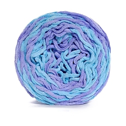 Темно-Голубой Полиэфирная пряжа, для свитера, шапки, носков, детских одеял, сегмент окрашенный, глубокое синее небо, 6 мм