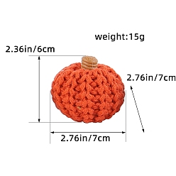 Оранжевый Хэллоуин тканые украшения из тыквы из полиэстера, для машины, вечеринка, украшения для домашнего рабочего стола, оранжевые, 70x70x60 мм