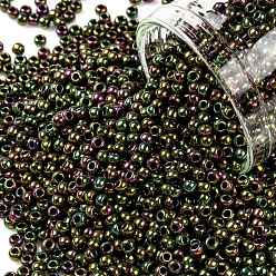 (509) High Metallic Purple/Green Iris TOHO Round Seed Beads, Japanese Seed Beads, (509) High Metallic Purple/Green Iris, 11/0, 2.2mm, Hole: 0.8mm, about 1110pcs/bottle, 10g/bottle