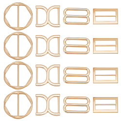 Light Gold 16шт 4 стиль цинковый сплав сумка соединитель якорные пряжки, для вешалки на ремне сумки, золотой свет, 3.67~4.5x2.4~3.5x0.2~0.43 см, Внутренний диаметр: 0.7~3.5 cm, 4 шт / стиль