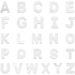 Letter A~Z 52 шт 26 стили натуральные пресноводные бусины из ракушек, сверху просверленные бусы, алфавит, буквы, белые, Письмо ~ Z, 10x2.5~11.5x3 мм, отверстие : 0.8 мм, 2 шт / стиль