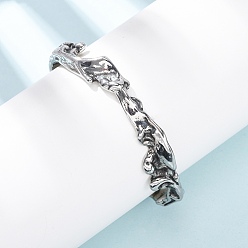 Античное Серебро Ретро 316 браслеты-манжеты из хирургической нержавеющей стали, античное серебро, внутренний диаметр: 2.62 дюйм (6.65 см)