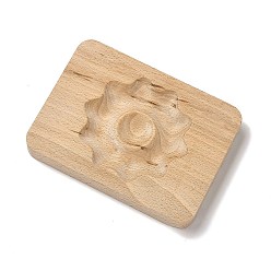 Flower Beech Wood Molds Trays, Reusable Bakeware Maker, for Fondant Baking Chocolate Candy Making, Flower, 115x85x15mm, Inner Diameter: 67x64mm