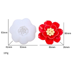 Белый Цветочные пищевые силиконовые формы для свечей своими руками, для изготовления свечей, белые, 9.3x9.3x4.1 см