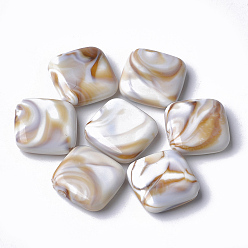 Льняное Полотно Акриловые бусины, Стиль имитация драгоценных камней, ромб, белье, 23x23.5x7 мм, Отверстие : 1.8 мм , около 216 шт / 500 г