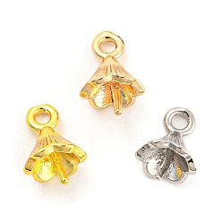 Mixed Color Rack Plating Brass Cup Pearl Peg Bails Pin Pendants, For Half Drilled Beads, Cadmium Free & Lead Free, Long-Lasting Plated, Mixed Color, 7.5x6mm, Hole: 1.5mm, Pin: 0.7mm
