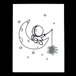 Лабрадорита Натуральный лабрадорит резные фигурки орнамент, для домашнего украшения рабочего стола, Подарочная карта своими руками с вдохновением, звезда, 15x15 мм