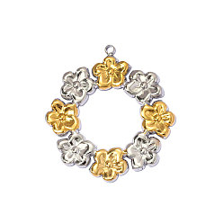 Настоящее золото 18K 304 подвески из нержавеющей стали, , ионное покрытие (ip), долговечный, зеркальная полировка, реальный 18 k позолоченный, 37x34 мм, отверстие : 1.8 мм