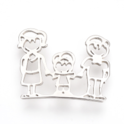 Stainless Steel Color Tarnish Resistant 201 Stainless Steel Filigree Joiners, Family, Stainless Steel Color, 23x28x1mm
