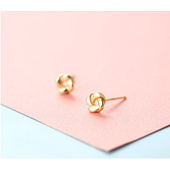 Цветок Серьги-гвоздики из латунного микро-паве, золотые, цветок, 5 мм