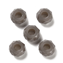 Шифер Серый Cmолы европейские шарики, бусины с большим отверстием, граненые, рондель, шифер серый, 13.5x8 мм, отверстие : 5.5 мм