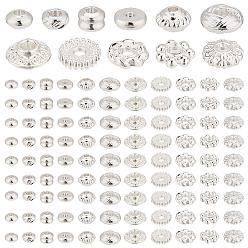 Серебро 110шт. 11 стили сплав и латунные разделительные бусины, разнообразные, серебряные, 4~6x1~3 мм, отверстие : 1~1.8 мм, 10 шт / стиль