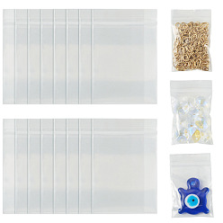 Белый Прозрачные пластиковые сумки на молнии, многоразовые упаковочные пакеты, верхнего уплотнения, мешок с самоуплотнением, прямоугольные, белые, 6x4 см, односторонняя толщина: 2.1 мил(0.055мм), 300 шт