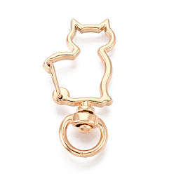 Light Gold Зажимные крюки, форма кошки, золотой свет, 40x19x5.5~6 мм, отверстие : 5x8.8~9.2 мм