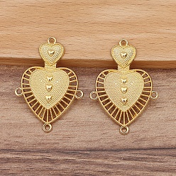 Golden Alloy Chandelier Componement Links, Double Heart, Golden, 38x27mm