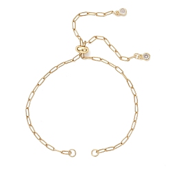 Золотой 2.5мм 304 изготовление браслета-слайдера из нержавеющей стали со скрепками, золотые, 9.45 дюйм (24 см)