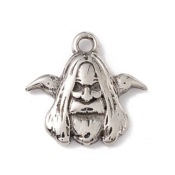 Antique Silver 304 Stainless Steel Pendant, Elf, Antique Silver, 19x19.5x3mm, Hole: 2mm