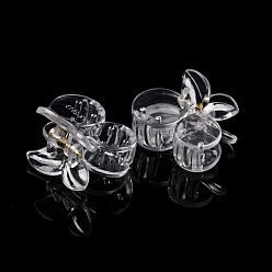 Clear Plastic Claw Hair Clips, No-Slip Grip Jaw Hair Clip, with Golden Iron Findings, Cherry, Clear, 28x35x23mm