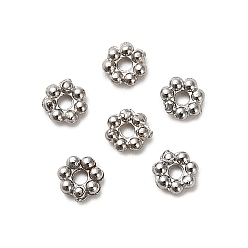 Нержавеющая Сталь Цвет 304 из нержавеющей стали разделительные бусины, цветок, цвет нержавеющей стали, 3x1 мм, отверстие : 0.8 мм