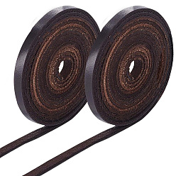 Coconut Brown 10M Flat Cowhide Cord, for Necklace & Bracelet Making Accessories, Coconut Brown, 6x2mm, about 10.94 Yards(10m)/Set