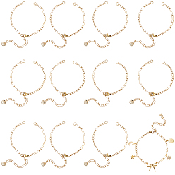 Золотой 12 шт. полуготовых изделий 304 скрепки из нержавеющей стали для изготовления браслетов, с целью перехода в кольце, удлиняющая цепочка и застежка-карабин, золотые, 6-1/4 дюйм (15.8 см), 0.2 см, отверстие : 3.8 мм