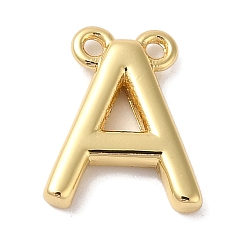 Letter A Стойки обшивки латунные подвески, долговечный, без свинца и без кадмия, письмо амулеты, реальный 18 k позолоченный, буква a, 11x9x2 мм, отверстие : 1 мм