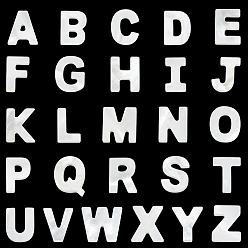Letter A~Z 26шт 26 стили натуральные белые бусины из ракушек, начальная, Топ пробуренной, цвет морской раковины, Письмо ~ Z, 10~11x6~12x2~2.5 мм, отверстие : 0.5~0.9 мм, 1 шт / стиль
