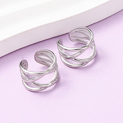 Нержавеющая Сталь Цвет 304 серьги-каффы из нержавеющей стали в форме буквы С, цвет нержавеющей стали, 14.5x14.5x10 мм