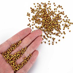 Gold 8/0 Glass Seed Beads, Opaque Colours Seep, Gold, 3mm, hole:1mm