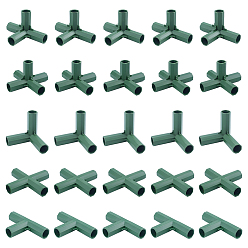 Green 25Pcs 5 Styles PE Plastic Pipe Fittings Connectors, for Plant Trellis, Green, 59~100x99~101x20.5~101mm, 5pcs/style