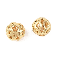 Chapado en Oro Real 18K Cuentas espaciadoras de latón Shegrace, sin cadmio y níque y plomo, rondo, hueco, real 18 k chapado en oro, 5 mm, agujero: 1.4 mm