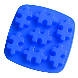 Mixed Color Puzzle DIY Food Grade Silicone Ice Pop Molds, Fondant Molds, Baking Molds, for Ice, Chocolate, Candy, Biscuits, UV Resin & Epoxy Resin Jewelry Making, Mixed Color, 180x176x22mm, Inner Diameter: 65x40mm