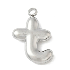 Letter T 304 начальные подвески из нержавеющей стали, цвет нержавеющей стали, Письмо T, 16~18x6~18x3 мм, отверстие : 1.8 мм