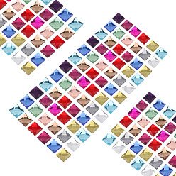 (52) Непрозрачная лаванда 180шт. 12 цвета плоская задняя часть стеклянные стразы кабошоны, квадратный, разноцветные, 12x12x3.5 мм, 15 шт / цвет