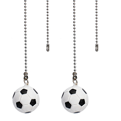 White Plastic Pendant Decoration, with Brass Ball Chain, Football, White, 360mm