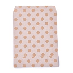 Polka Dot Kraft Paper Bags, No Handles, Food Storage Bags, BurlyWood, Polka Dot Pattern, 18x13cm